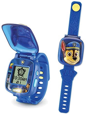 VTech - Pat' Patrouille, La Montre-Jeu Interactive de Chase, Montre Enfant à Clapet avec Écran Animé, Bracelet Souple, 12 Cadrans, 4 Jeux, Cadeau Enfant de 3 Ans à 7 Ans - Contenu en Français