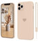 iPhone 11 Pro Max Hülle Silikon Case mit Herz, SupVict Hanyhülle iPhone 11 Pro Max Ultra Dünn mit Microfiber, Kratzfeste Rundumschutz Case Stoßfest Slim Schutz Hülle für iPhone 11 Pro Max 6.5'' Khaki
