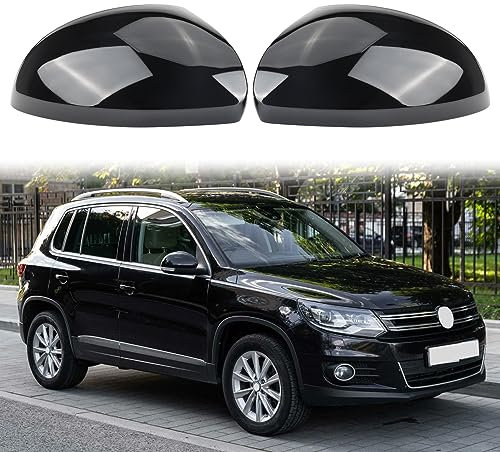 Auto Spiegelkappen, 1 Paar Auto Tür Außenspiegelkappe Rückspiegelkappe Seitenspiegel Abdeckungen Kompatibel mit Volkswagen Tiguan 2010–2016 Yeti 2009-2017 Sharan 2011-2019 Alhambra 2011–2019