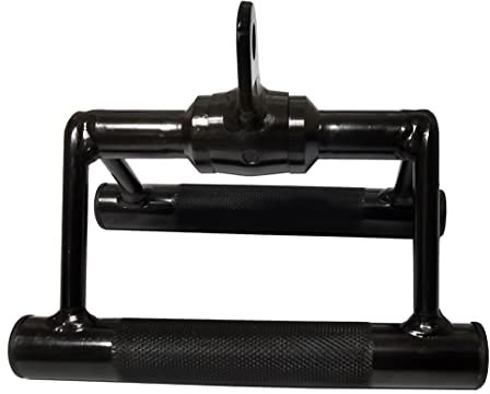 Rivotrance LAT Pull Down Bar,Rotating Press Down Bar,Tricep Rope,Strength Training Double D Row Handle Cable Attachment for Weight Workout,Cable Machine Accessories(D Bar Rotate Black)
