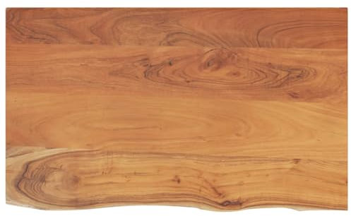 vidaXL Waschtischplatte, Rechteckig Arbeitsplatte mit Naturkante, Waschtischkonsole Tischplatte für Badezimmer, Holzplatte Platte Badmöbel, 100x60x2,5cm Massivholz Akazie