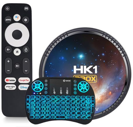 Android TV Box 13.0, HK1 RBOX W2T S905X2 Quad-Core Cortex-A53 CPU 4GB RAM 64GB ROM, 2,4Ghz / 5Ghz Dual-Band Wifi6 4K Ultra HD Auflösung BT5.0 Mit Mini Wireless Tastatur, 2gb+16gb