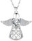 J.MUEN Schutzengel Kette 925 Sterling Silber Engel Halskette Herz Anhänger Schmuck Geschenke für Frauen Mädchen,Nickelfrei, Allergiker Geeignet