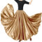 BACKGARDEN Eleganter Satin-Rock für Damen, 20 Meter, lang, für Ballsaal, Bauchtanz, Performance-Kostüm, Deep Gold, Einheitsgröße