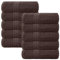Brentfords Bath Towels Dark Brown, 100% Cotton Ultra Soft Feel Extra Large Bath Towels High Absorbency Bath Sheets Homeware Essentials Towel Set, 10 Piece