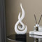 FJSPERM Weiße Dekor Moderne Flamme Statue Dekorationen für Wohnzimmer, Minimalist Statue Regal Dekor Akzente, abstrakte Kunst Skulptur Dekor für Esszimmer Büro Couchtisch Centerpiece
