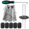 Keplin - 101pc U-Shaped Metal Garden Pegs & Washer Set - 50 Pegs, 50 Washers & 1 Pick Hook - 15cm Galvanized Rust-Resistant Stakes - Sharp Beveled Ends for Easy Insertion - Secure Fabric, Netting&More