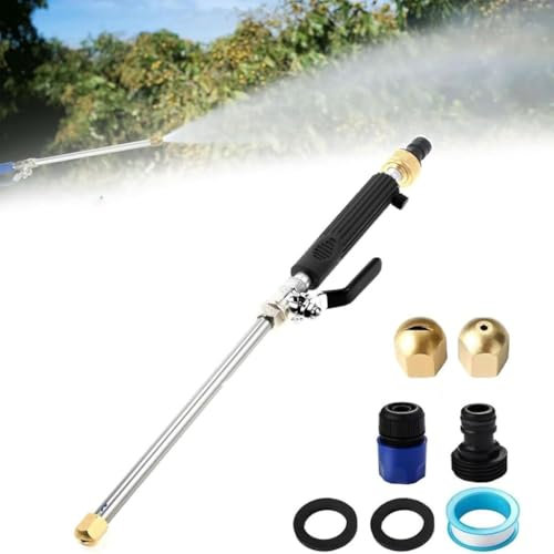 Hochdruckreinigerstab, Hydro Jet Deep Hochdruck-Hochdruckreiniger, Schlauchdüsenaufsatz mit 2 Jet Nozzles Für Gartenschlauch, Auto, Garten(#D)