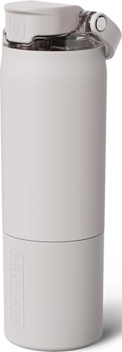 BrüMate Rise 25oz Water Bottle With 100% Leakproof Covered Silicone Straw | Insulated Stainless Steel Water Bottle | Cup-Holder Friendly | Fast Flow | Soft Sip Silicone Spout | BPA-Free (Dune)