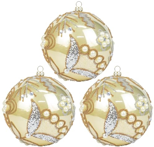 4 Stuck weihnachtskugeln Kunststoff 15cm groß XXL christbaumkugeln Plastik fur weihnachtsbaumschmuck weihnachtsdeko shatterproof Basteln Anhänger (Kunststoff, Champagner)