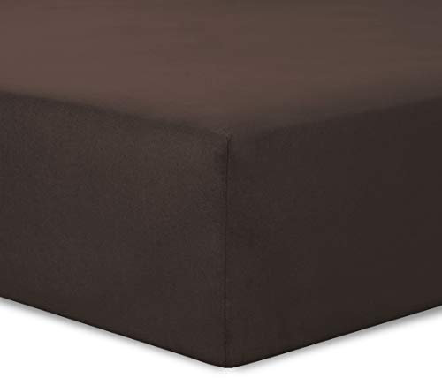 Vision - Spannbettlaken 140x190cm - Chokoladenbraun - 100% Baumwolle