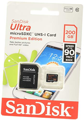 SanDisk Ultra 200 GB MicroSDXC UHS-I Memory Card with SD Adapter - Standard Packaging