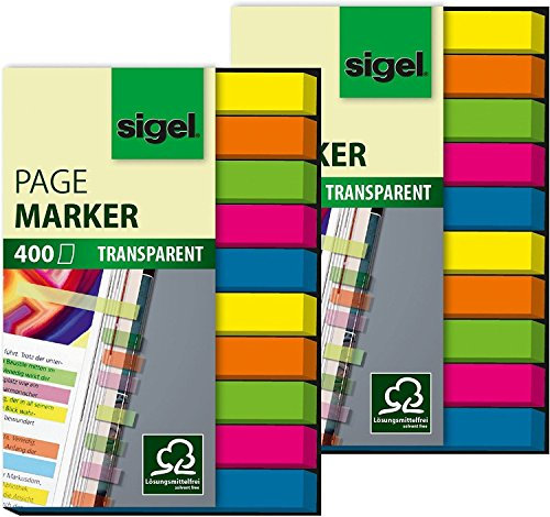 Sigel HN617 Haftmarker Film, micro, 800 Streifen im Format 6 x 50 mm, 2x5 Farben