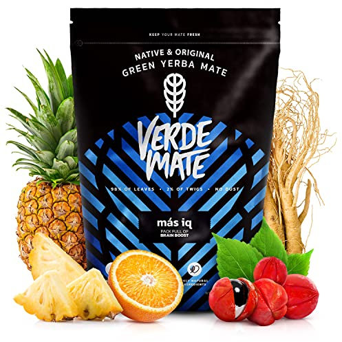 Verde Mate Green Mas IQ 0.5kg | Aromatic yerba mate with herbs and fruits | Mate tea | Mild taste | Natural caffeine | Yerba mate tea from Brazil | Air-dried green yerba mate | 500g