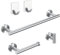 Juego de Accesorios de baño con Barras de Toalla - Juego de herrajes de baño de Acero Inoxidable, Barra de Toalla de baño de 12 + Soporte de Papel higiénico + Gancho para Bata de Toalla