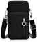 Voarge Bolso Messenger Mujeres Casual, Bandolera de 3 capas, para teléfono móvil, cartera en forma de corazón, cremallera brazo bolsillo colgante, Negro