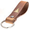 ELBERCRAFT® Schlüsselanhänger Leder Buddha Geschenk für Frauen oder Männer pflanzlich gegerbt braun mit gravur gold 12 cm made in Germany Leather Keychain