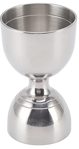 Bell Jigger, Jigger Doppio Cocktail in Acciaio Inossidabile Misurino Jigger Bicchiere da Colpo con Capacità 30/60 Ml Strumento di Misurazione Alcool Bar Premium Durevole(Argento Classico 30/60ml)
