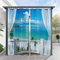 SK Studio 2 Stück Outdoor Vorhang Wetterfest Wasserdicht Sichtschutz Sonnenschutz Vorhang mit Strand-Ozean-Druckmuster für Balkon Terrasse Veranda Pergola Gartenlaube Stil 11, 264x213cm