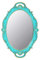 YCHMIR Vintage Spiegel Kleiner Wandspiegel zum Aufhängen, 36,8 x 25,4 cm, oval, Blau