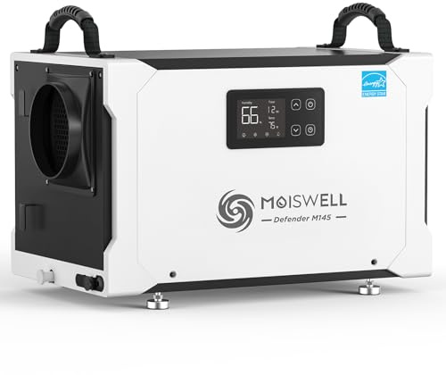 Moiswell 155 Pint Commercial Dehumidifier with Drain Hose for Crawl Spaces