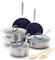 Blue Diamond HD Stainless Steel Clad Pro 10 Piece Cookware Pots and Pans Set, Diamond Infused Ceramic Nonstick, PFAS-Free, Dishwasher Safe, Oven and Broiler Safe, Silver
