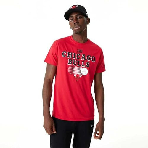 New Era NBA Chicago Bulls Team Graphic T-Shirt für Herren, Rot, Schwarz , M