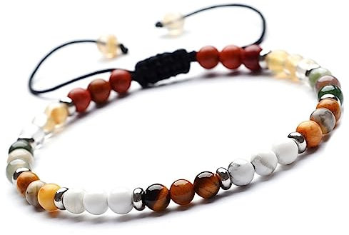 Unique Chakra Damen Edelstein Armband 4mm Energiearmband Multi Stone Heilsteine Juweliers Qualität