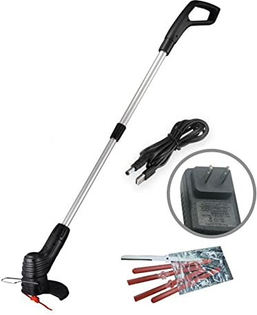 Tagliaerba Elettrico Senza Fili, 2000mAh Rasaerba elettrico Tagliasiepi for erba senza fili Tagliaerba portatile regolabile Attrezzo elettrico da giardino con batteria 18650 Leggero, Silenzioso, Facil