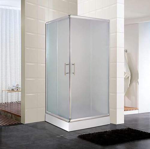 Box Doccia 70x120 cm Apertura Angolare In Cristallo Temperato Satinato Profilo Cromo