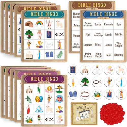 Bibel-Bingo-Spiel, Mehrspieler-Bingo-Spiel für Christen, Bibelschulkinder, Christen in der Sonntagsschule und Kirchen