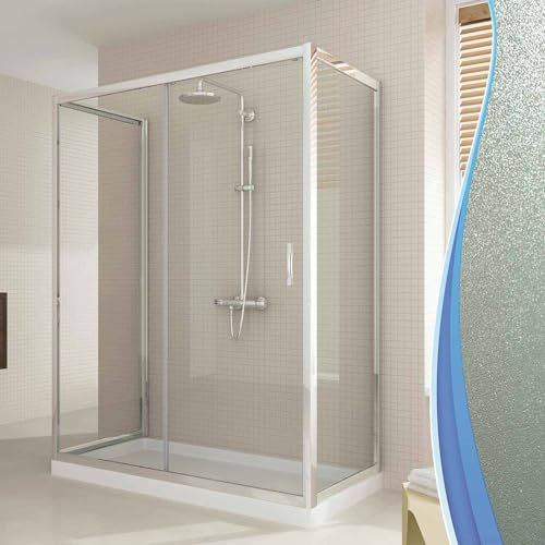 Box Doccia 3 Lati 80x140x80 cm 1 Anta Scorrevole in Cristallo Opaco 6mm H198 Trio
