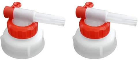 VENOAL 2X Auslaufhahn für Kanister mit DIN 51 Gewinde Tank Wasserhahn Tonne Eimer Ventil Adapter Gewindeanschluss Bewässerungsschalter