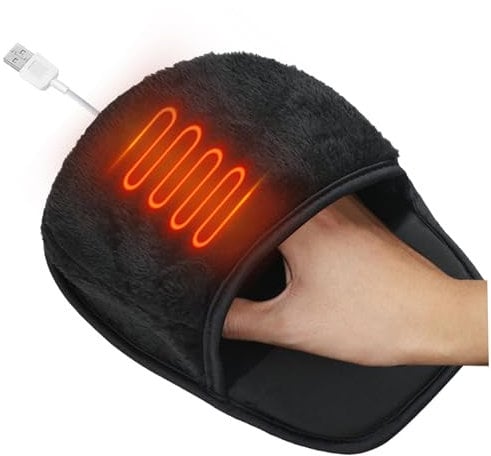 Heated Mouse Pad Mouse Hand Warmer with USB Cable Warm Plush Mouse Hand Warmer with Wrist Guard Quick Heating Mouse Mat for Winter Office Home Computer Laptop Work Gaming