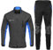 VeloZenith Herren Fahrradbekleidung Set Langarm Fleece UV- Schutz Radjacke + Fahrradhose M - 3XL (Schwarz-Blau, M)