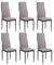 M1C - Pack 6 Sillas de Comedor Yuri, Respaldo y Asiento tapizado en Tela jarama Color Marengo, Sillas ergonómicas (Patas Color Negro)