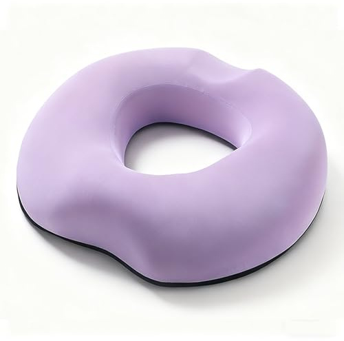 HASA zone Sitzring HämorrhoidenSteißbein Kissen, Donut Sitzring, Orthopädisches Sitzkissen, Memory Foam Steißbeinkissen für Auto, Sofa, Büro & Rollstuhl (Damen_Lila)