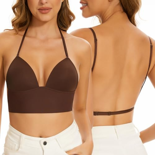 BUBBLEFOX Reggiseni a Schiena Bassa-Reggiseni Senza Schiena a Forma di U con Ferretto Senza Cuciture-Reggiseni Multiway Bretelle per Donna