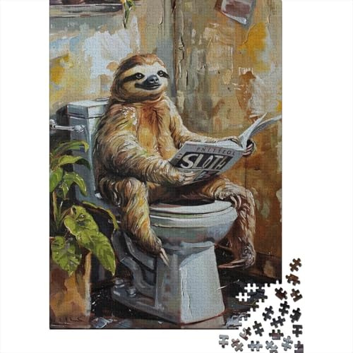 1000 Piece Jigsaw Puzzle For Adults Sloth Toilet Plant Challenging