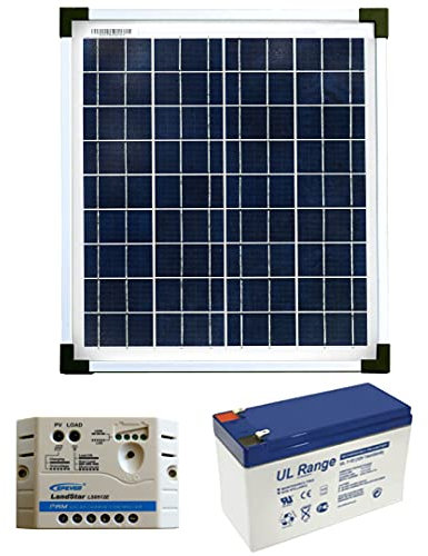 Ohm-Easy Kit Panneau Solaire 5W 12V avec régulateur 5A et Batterie