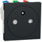 Schneider Electric - Unica - Prise 2P+T - FR - 90° - affleurant - raccord Rapide - Anthra - méca Seul - NU305254
