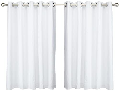 Fusion White W66 x L54 Eyelet Curtains-100 Bedroom/Living Room Door Curtain-Thermal Drapes/Window Treatment-Sorbonne Collection, Polyester, Cotton, 66 Width x 54 Drop (168 x 137cm)