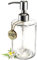 JASAI, Dispenser di sapone cilindrico in vetro, 0,5 l, con erogatore a pompa in acciaio inox antiruggine, per cucina e bagno, per sapone per le mani, detersivo per piatti, saponi liquidi (trasparente)