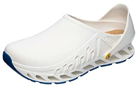 Scholl Evoflex - Zuecos Sanitarios Profesionales para Hombre o Mujer, Ultra Ligeros y Cómodos, con Correa Ajustable, Suela Antideslizante, Plantilla de Memoria Extraíble con Forro Antibacteriano
