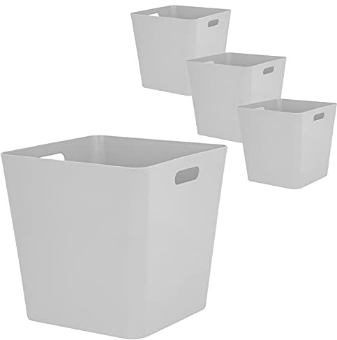 #11 4 x Ordnungsbox - 30 cm hoch - grau - 30 x 30 cm - Ordnungskorb - Regalorganizer Wandregal Box für Würfelregal Ordnungssytem