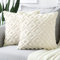 Sungeek 2er Set Sanft Plüsch Kurze Wolle Samt Kissenbezüge, Dekorativ Boho Zierkissenbezüge Luxus Kissenbezug Zuhause Deko Kissenhülle für Sofa Couch Schlafzimmer Wohnzimmer (Creme Beige, 45x45cm)