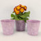 OF 3 Blumentöpfe aus Metall mit Blumenmuster im Set - Blumentopf Kräutertopf – 14 cm groß (Flieder P51)