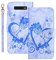 Jeffene JEFFENEN Cover per Samsung Galaxy S10+/Galaxy S10 Plus (6.4),Custodia Protettiva in Marmo Motivo Floreale PU Pelle Portafoglio[Slot Schede] [Kickstand] Flip Caso Cover,Blu