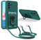 JMstore Coque Cordon de Collier Compatible avec Xiaomi Redmi Note 10/Note 10S, 360°Anneau Support avec Fente Carte Protection de la caméra Silicone Case-Vert