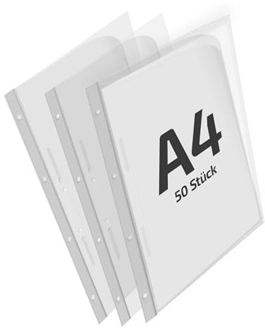 REIF Hamburg 14880 Kombi Angebotsmappe A4, farblos transparent, 50 Stück aus PE Stärke 0,160 mm, Dokumentenmappe mit Einstecktasche, dokumentenecht, Made in Germany